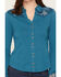 Image #3 - Shyanne Women's Rider Long Sleeve Knit Lace Yoke Button-Down Western Shirt, Teal, hi-res