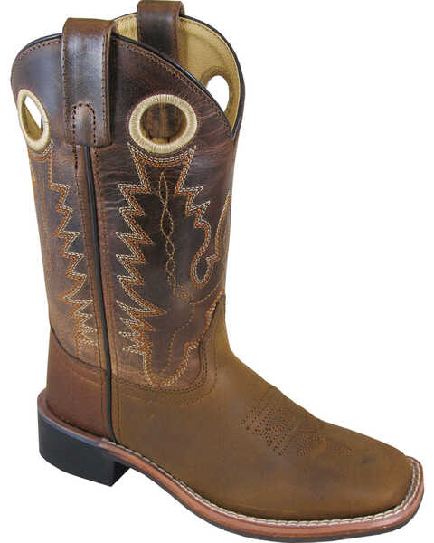 Smoky Mountain Youth Boys' Jesse Western Boot - Square Toe, Brown, hi-res