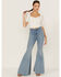 Flying Tomato Women's Lace Rouched Front Crop Top , Ivory, hi-res