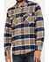 Brixton Men's Bowery Plaid Print Long Sleeve Button-Down Flannel Shirt, Blue, hi-res
