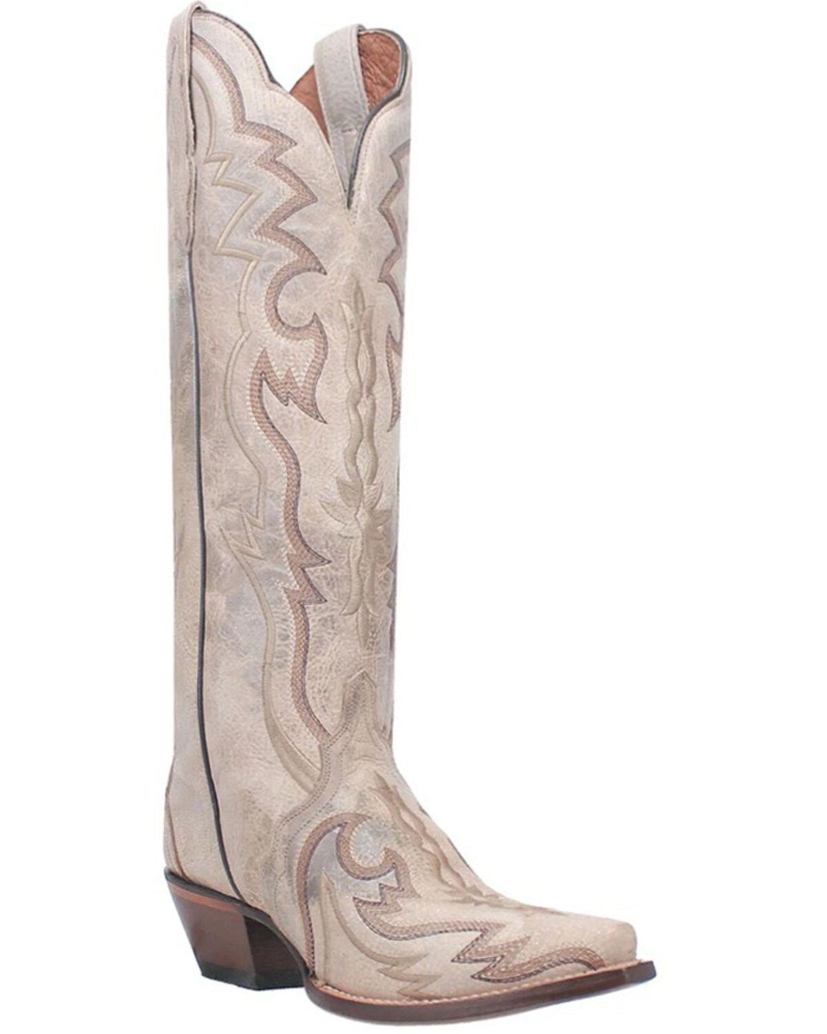 Dan Post Women's 16" Triad Silvie Tall Western Boots - Snip Toe, Ivory, hi-res
