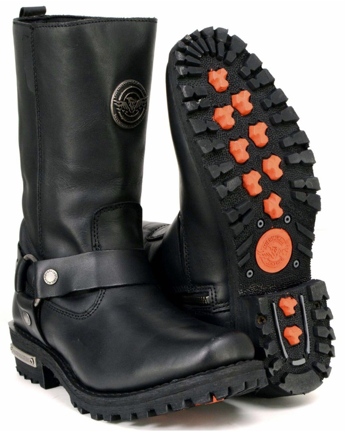 Milwaukee Leather Women's 11" Classic Harness Boots - Square Toe