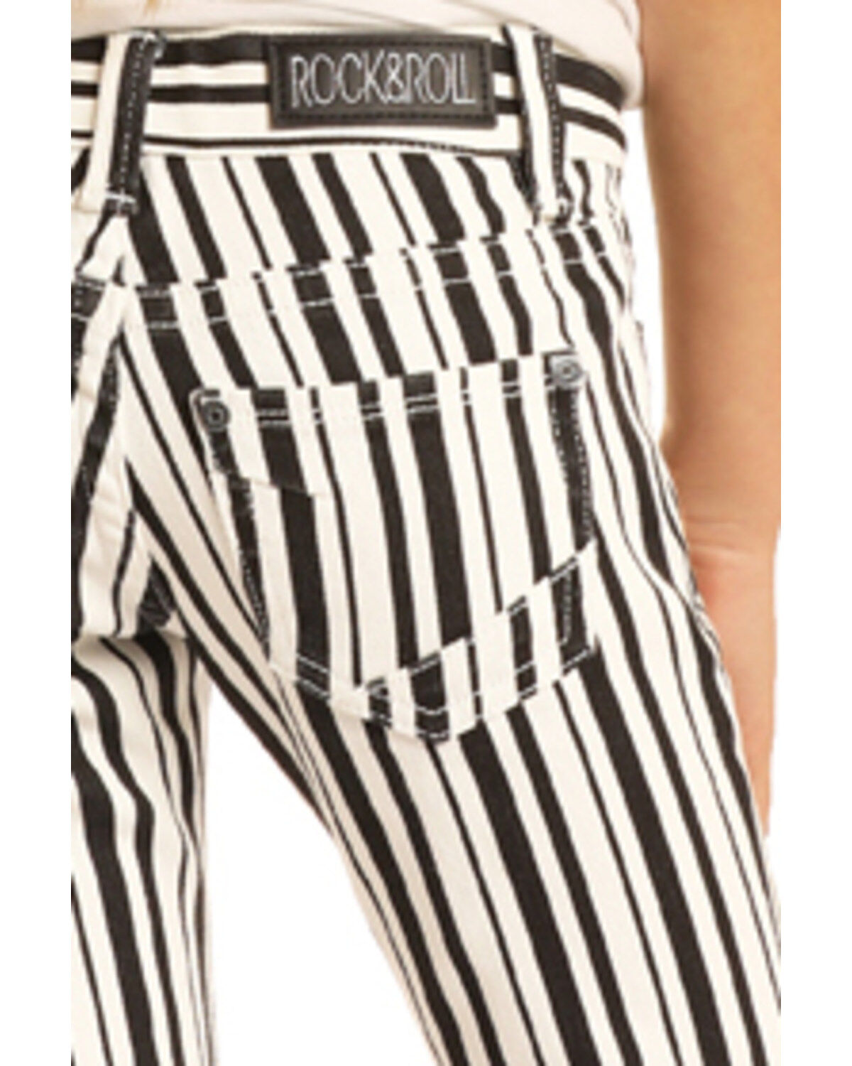 Image #4 - Rock & Roll Denim Girls' Striped Flare Jeans, , hi-res