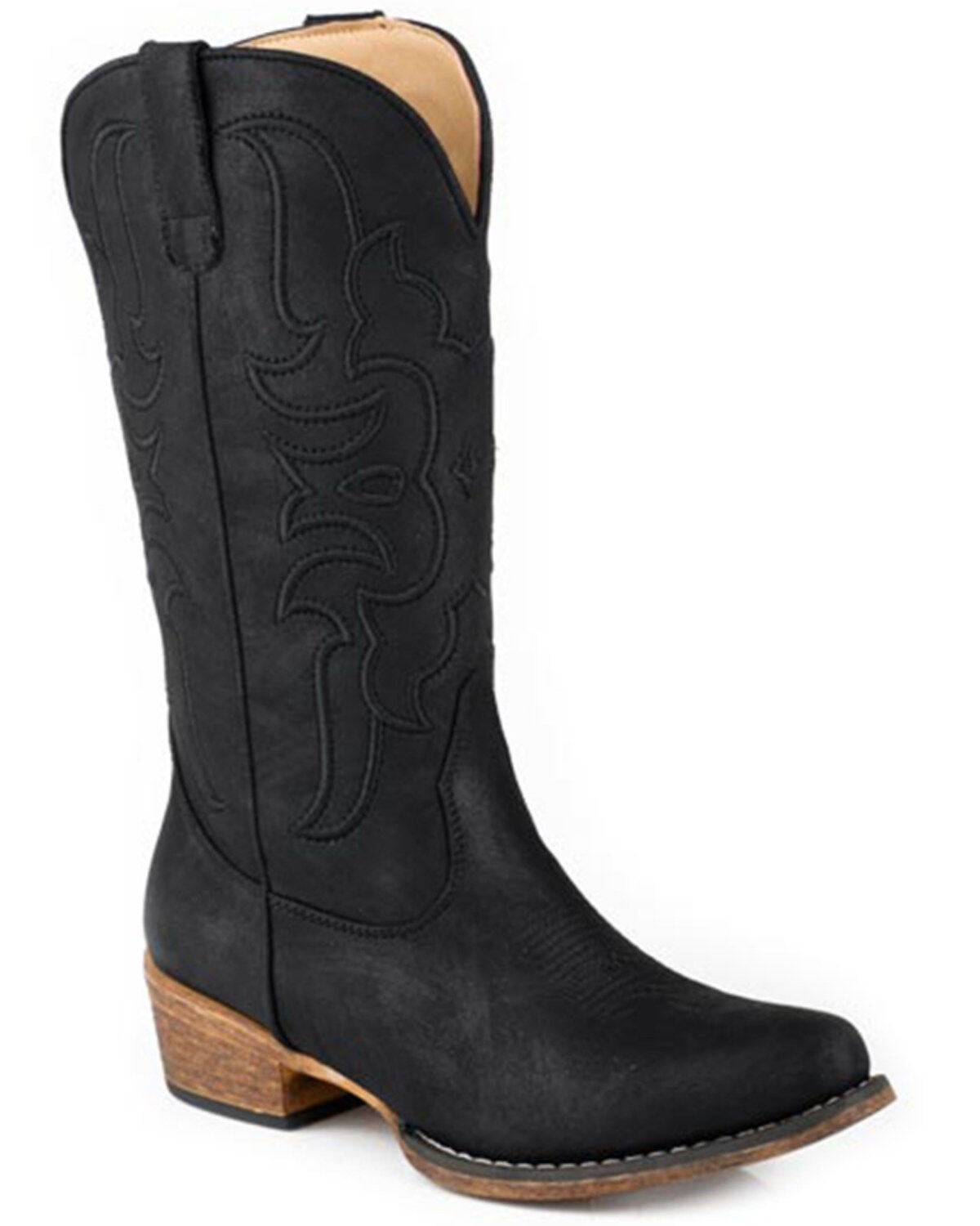 Roper Women's Riley Cord Western Boots - Snip Toe, Black, hi-res