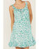 Image #2 - Molly Bracken Women's Floral Print Ruffle Trim Sleeveless Mini Dress, Blue, hi-res