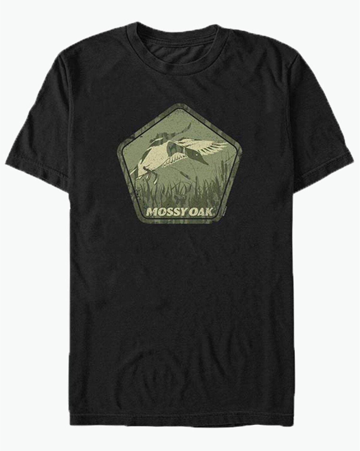 Image #1 - Mossy Oak Men's Duck Hunting Badge Short Sleeve Graphic T-Shirt, Black, hi-res