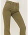 Image #2 - Sneak Peek Women's High Rise Raw Hem Crop Jeans, Olive, hi-res