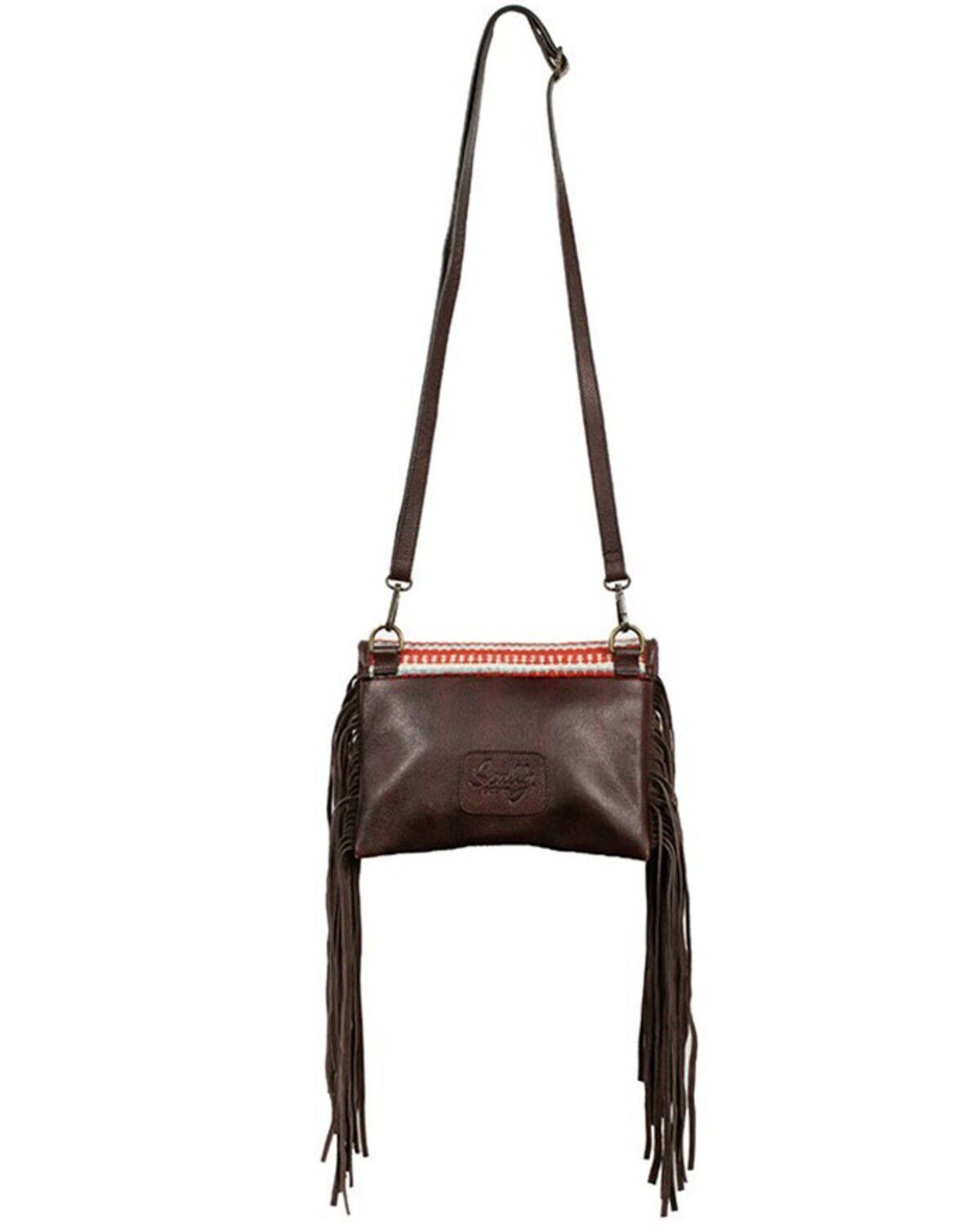 Image #2 - Scully Women's Woven Fringe Handbag, Brown, hi-res