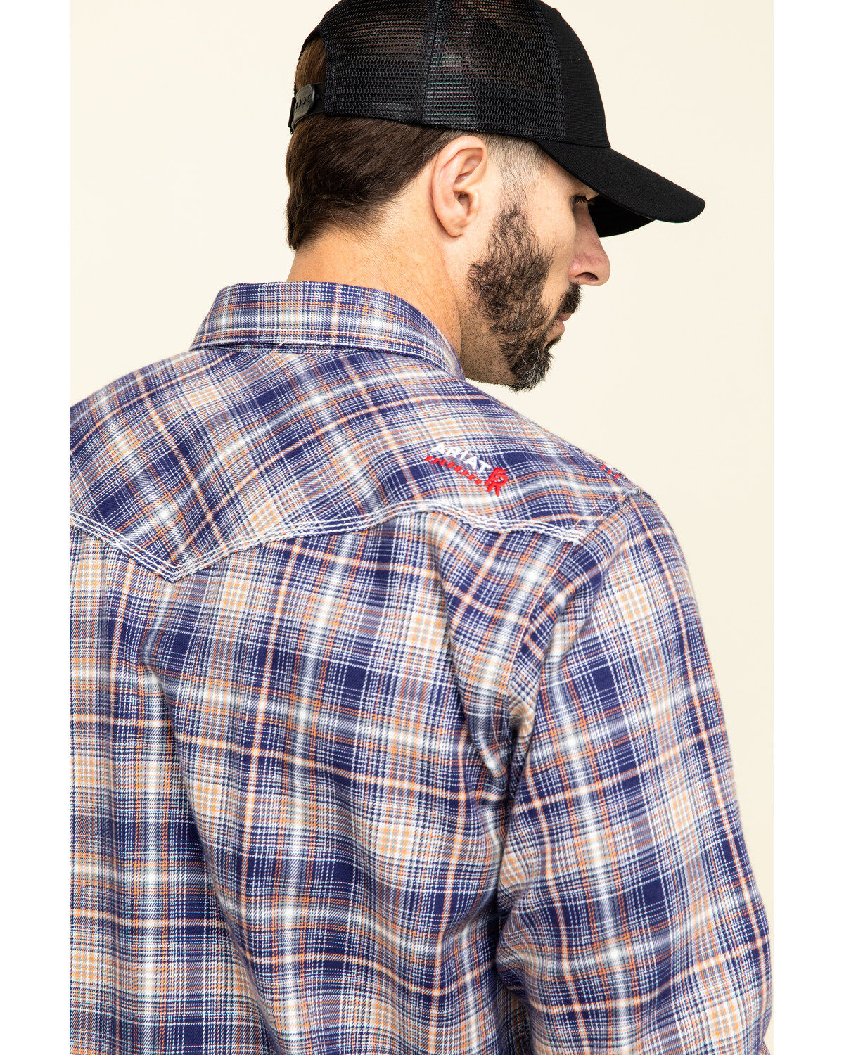 Image #5 - Ariat Men's Boot Barn Exclusive FR Everest Retro Plaid Long Sleeve Work Shirt , , hi-res