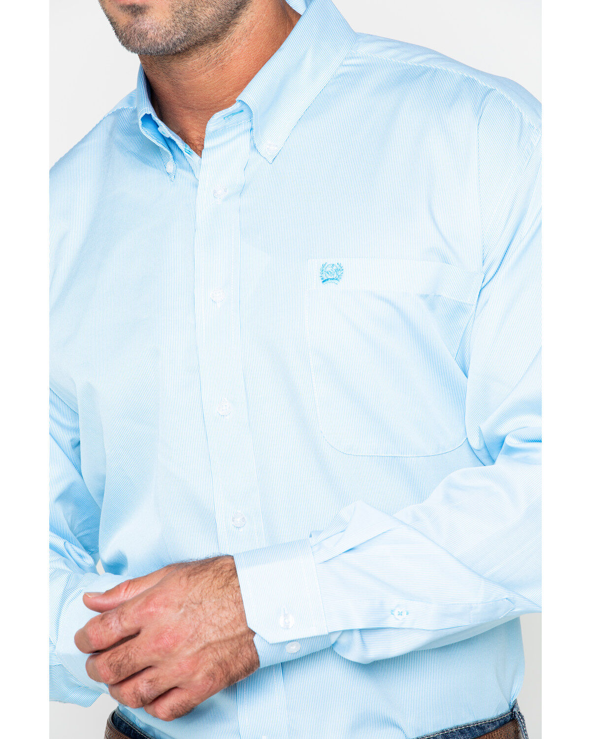Cinch Men´s Tencel Mini Striped Long Sleeve Button-Down WesternShirt teamlce.in - Image 5