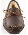 Minnetonka Men's Sheepskin Moose Slippers, Chocolate, hi-res