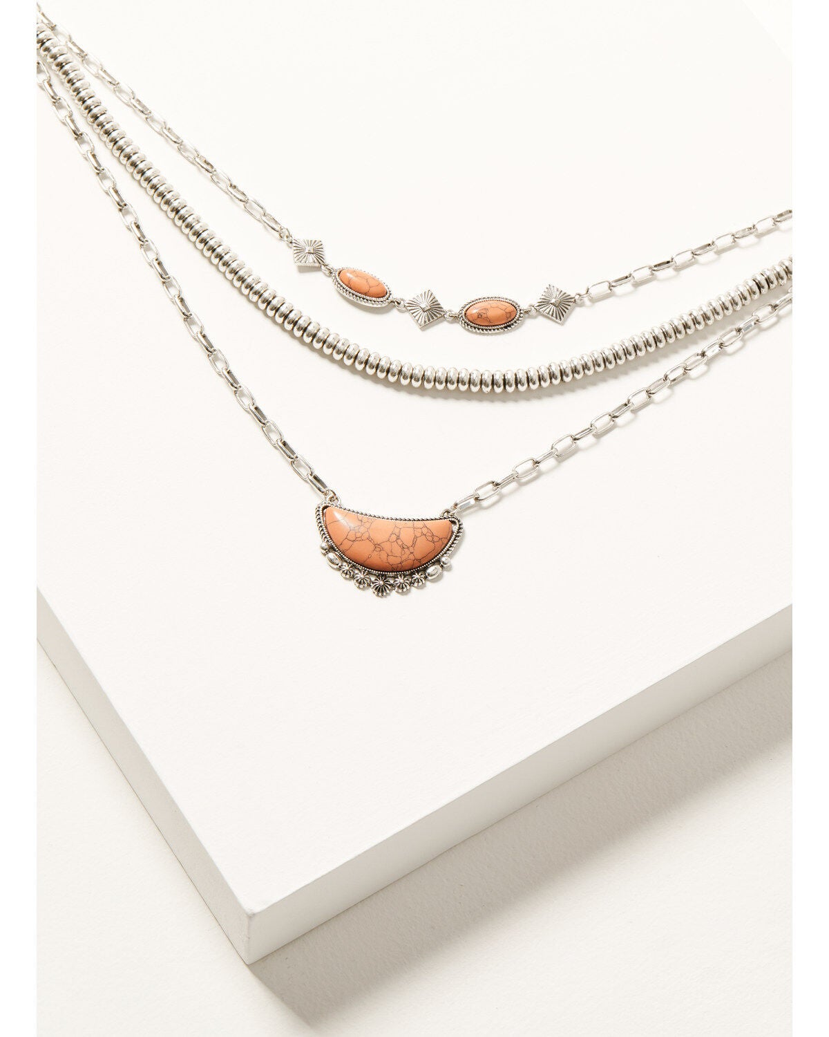 Shyanne Women's Stone Statement Layered Necklace, Pink, hi-res