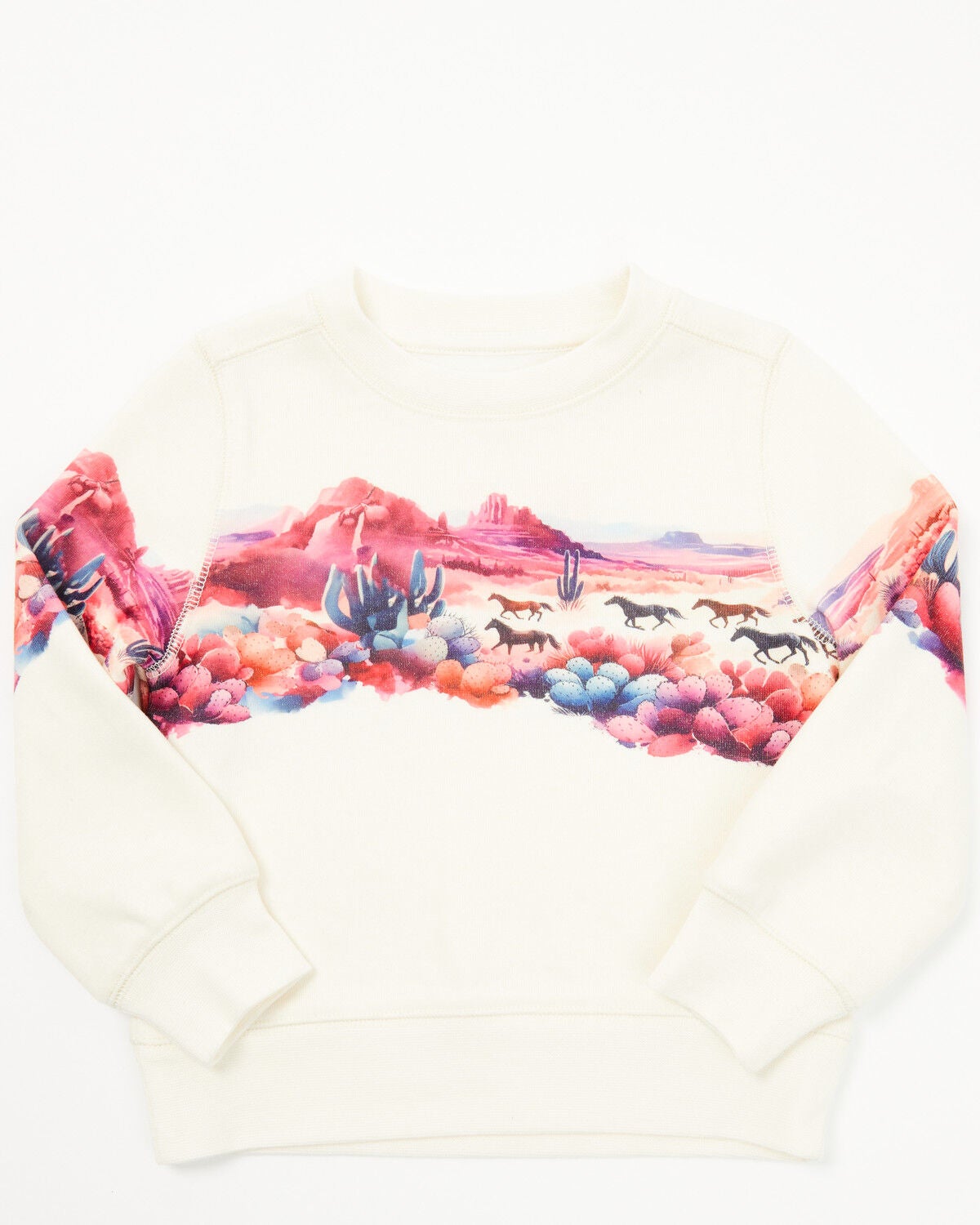 Shyanne Toddler Girls' Scenic Print Long Sleeve Pullover, Off White, hi-res