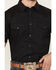 Image #3 - Gibson Men's Solid Short Sleeve Snap Western Shirt - Big, Black, hi-res