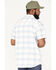 Brixton Men's Charter Plaid Short Sleeve Button Down Shirt, Blue, hi-res