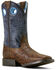 Image #1 - Ariat Boys' Knox Crocodile Print Western Print Western Boots - Broad Square Toe, Navy, hi-res