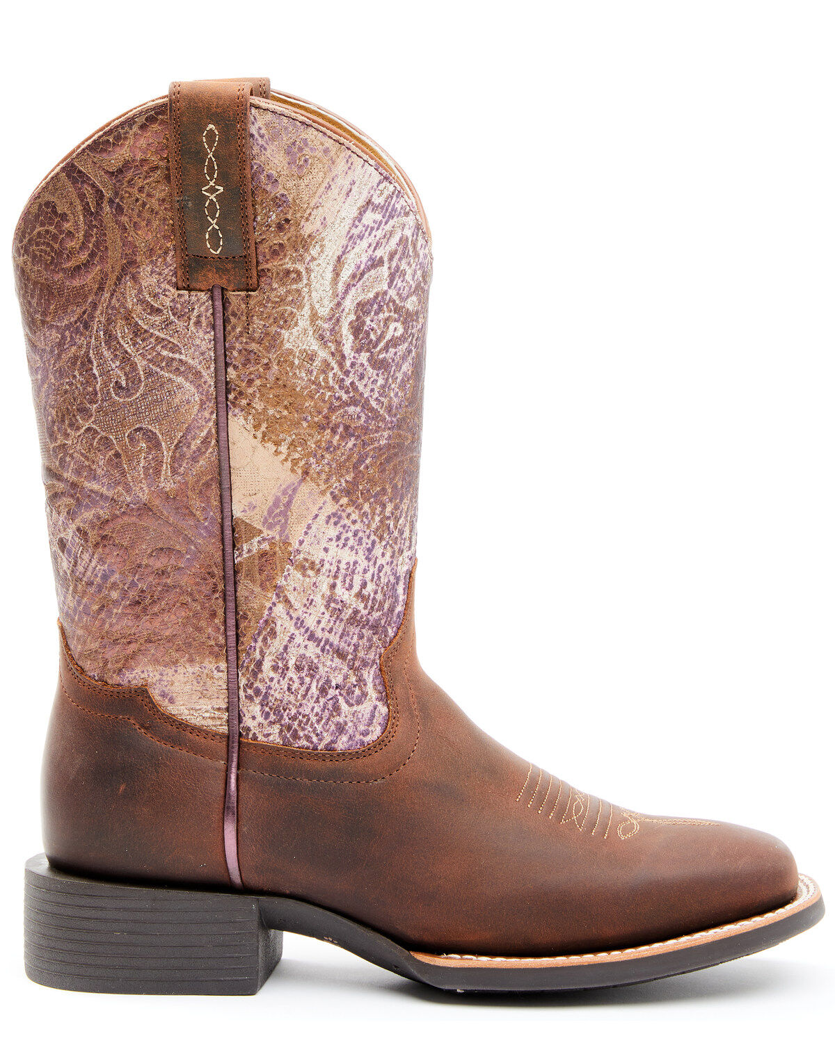 Image #2 - Rank 45® Women's Antiquity Western Performance Boots - Broad Square Toe, Brown, hi-res