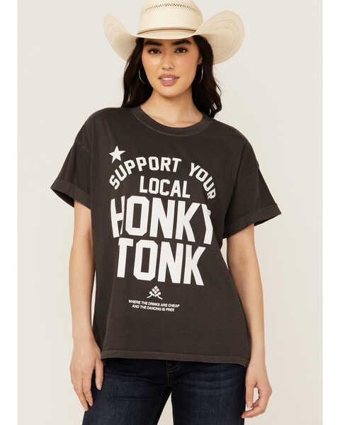 Girl Dangerous Women's Honky Tonk Short Sleeve Graphic Tee , Grey, hi-res