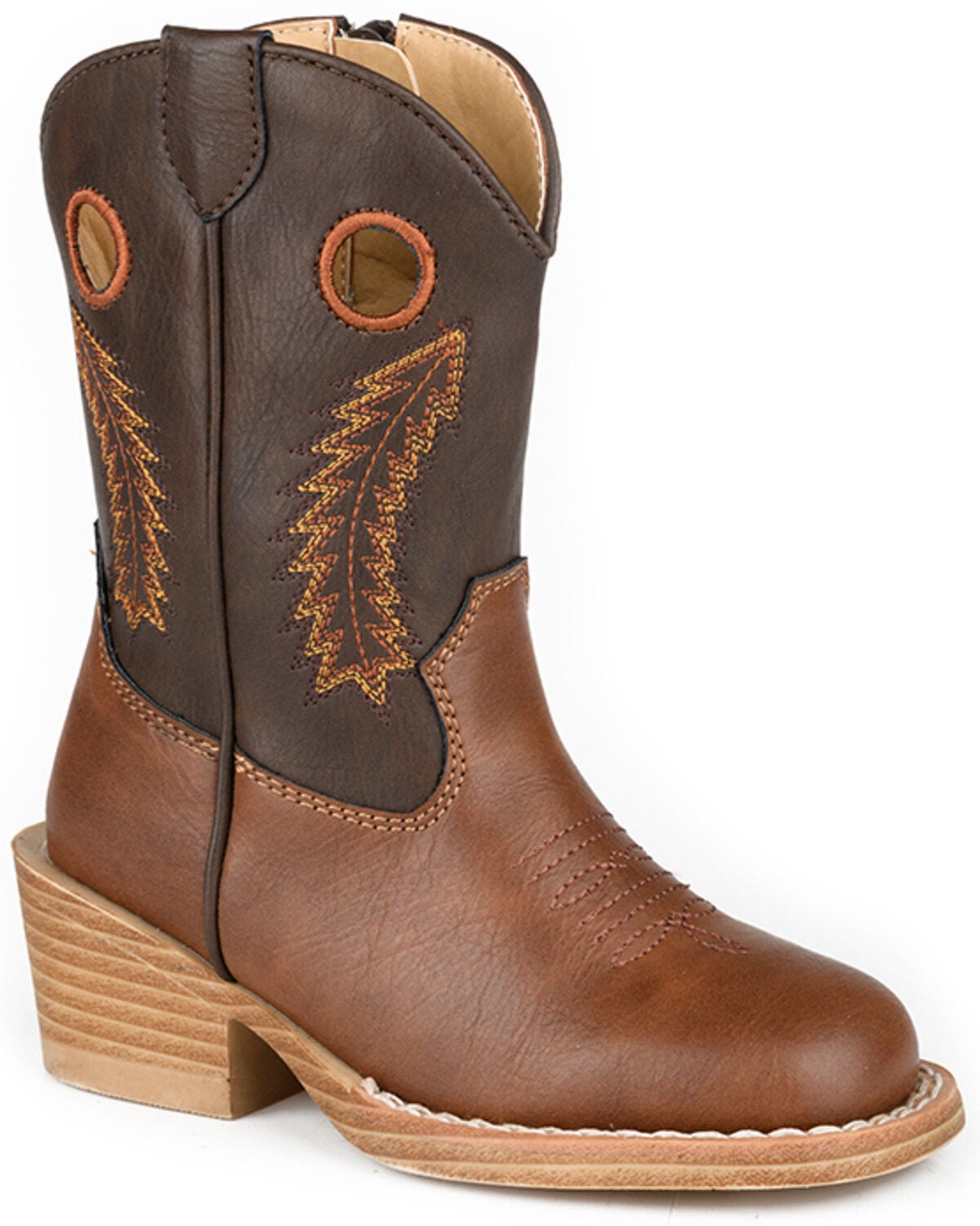 Image #1 - Roper Toddler Boys' Walker Western Boots - Square Toe, Brown, hi-res