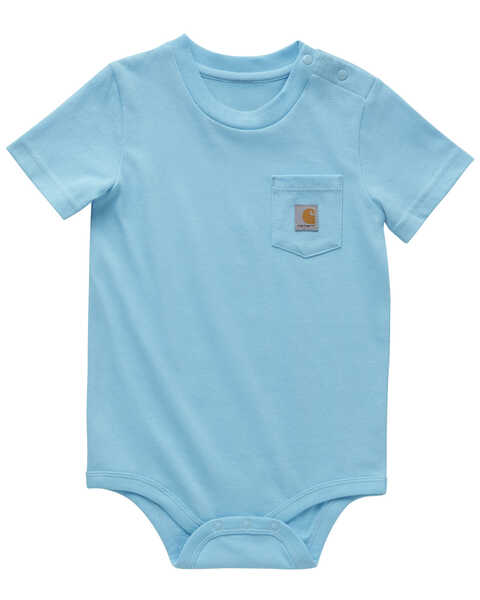 Carhartt Infant Boys' Short Sleeve Onesie, Blue, hi-res