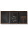 Image #2 - Ariat Men's Tri-Fold Bull Hide Embroidered Wallet, Brown, hi-res