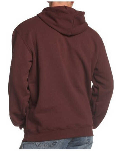 Image #2 - Carhartt Men's Hooded Logo-Sleeve Sweatshirt, Wine, hi-res