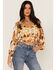 Talisman Women's Malicon Floral Print Puff Sleeve Crop Top, Multi, hi-res