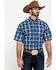 Image #1 - Ariat Men's Lakewood Large Plaid Short Sleeve Western Shirt - Big , Dark Blue, hi-res