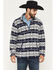 Image #1 - Hooey Men's Bear Southwestern Print Fleece 1/4 Zip Pullover, Navy, hi-res