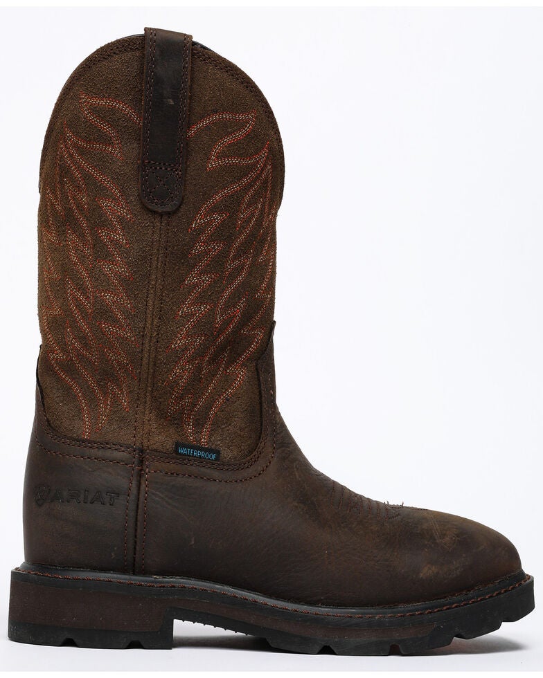 brown square toe platform boots
