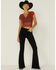 Image #4 - Shyanne Women's Lace Knit Flutter Sleeve Crop Top, Brandy Brown, hi-res