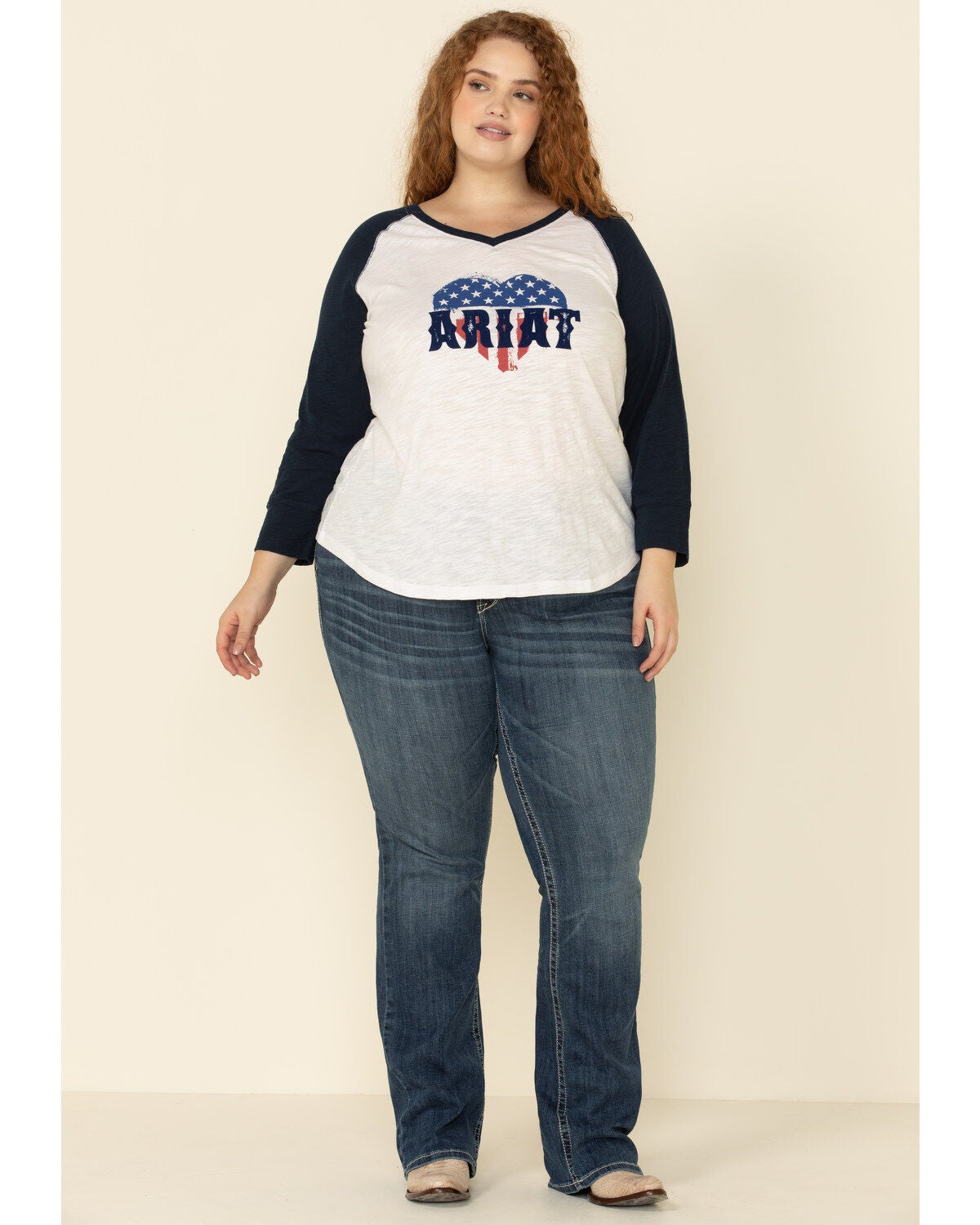 Image #2 - Ariat Women's American Love Tee - Plus, , hi-res