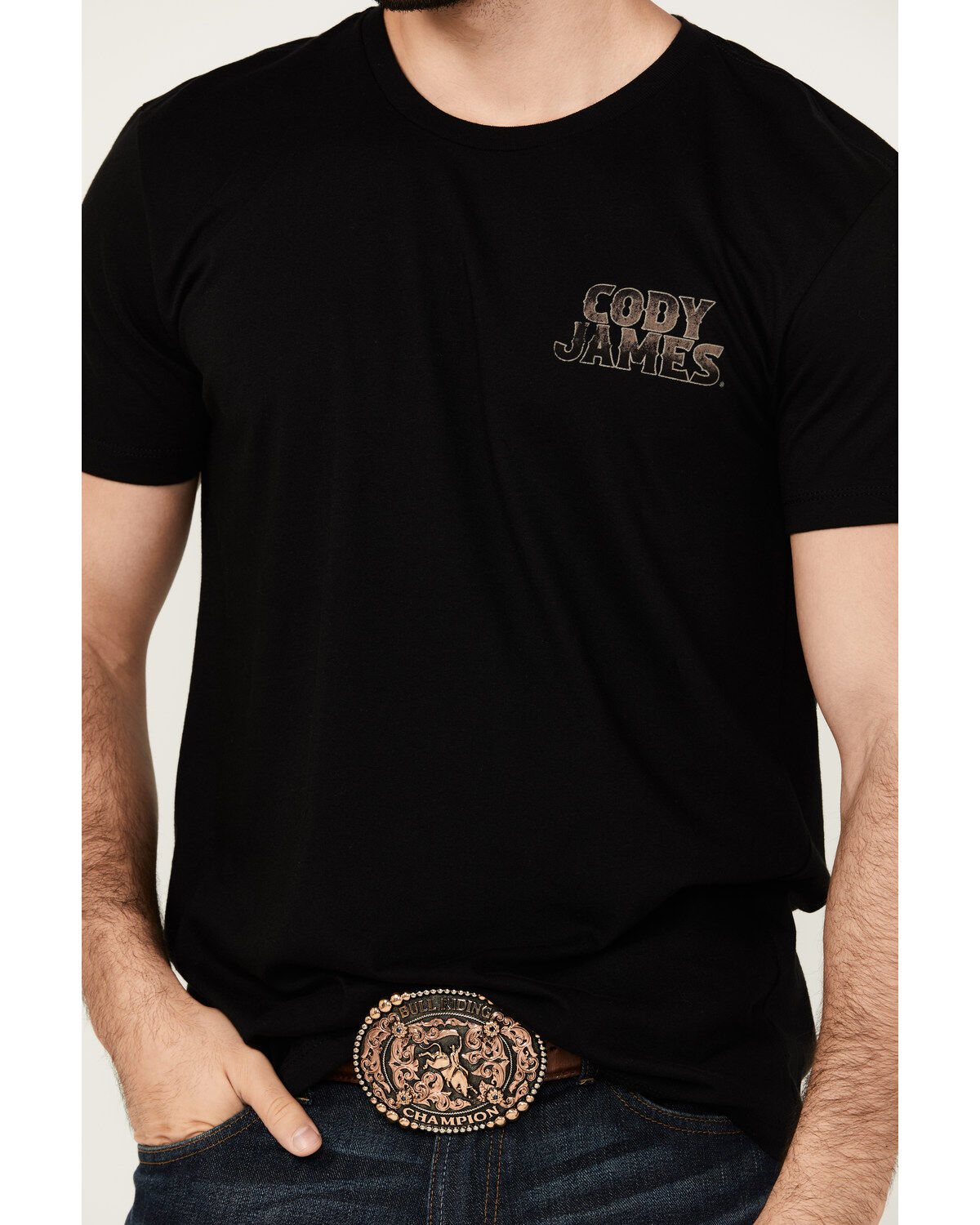 Image #3 - Cody James Men's Armed Skeleton Cowboy Short Sleeve Graphic T-Shirt, Black, hi-res