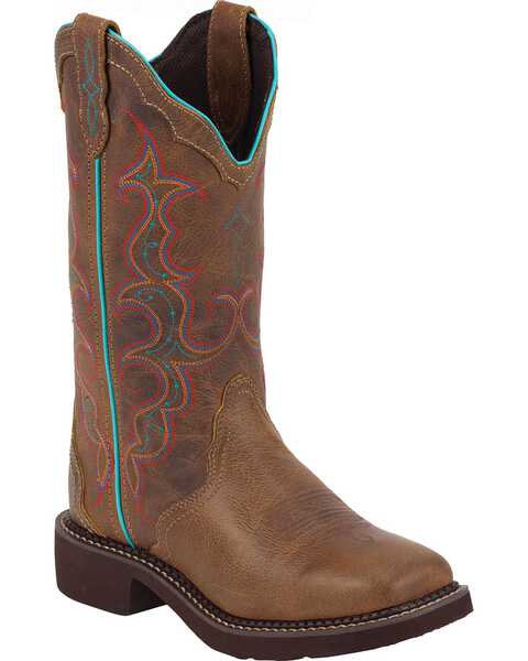 Justin Gypsy Women's Square Toe Western Boots, Tan, hi-res