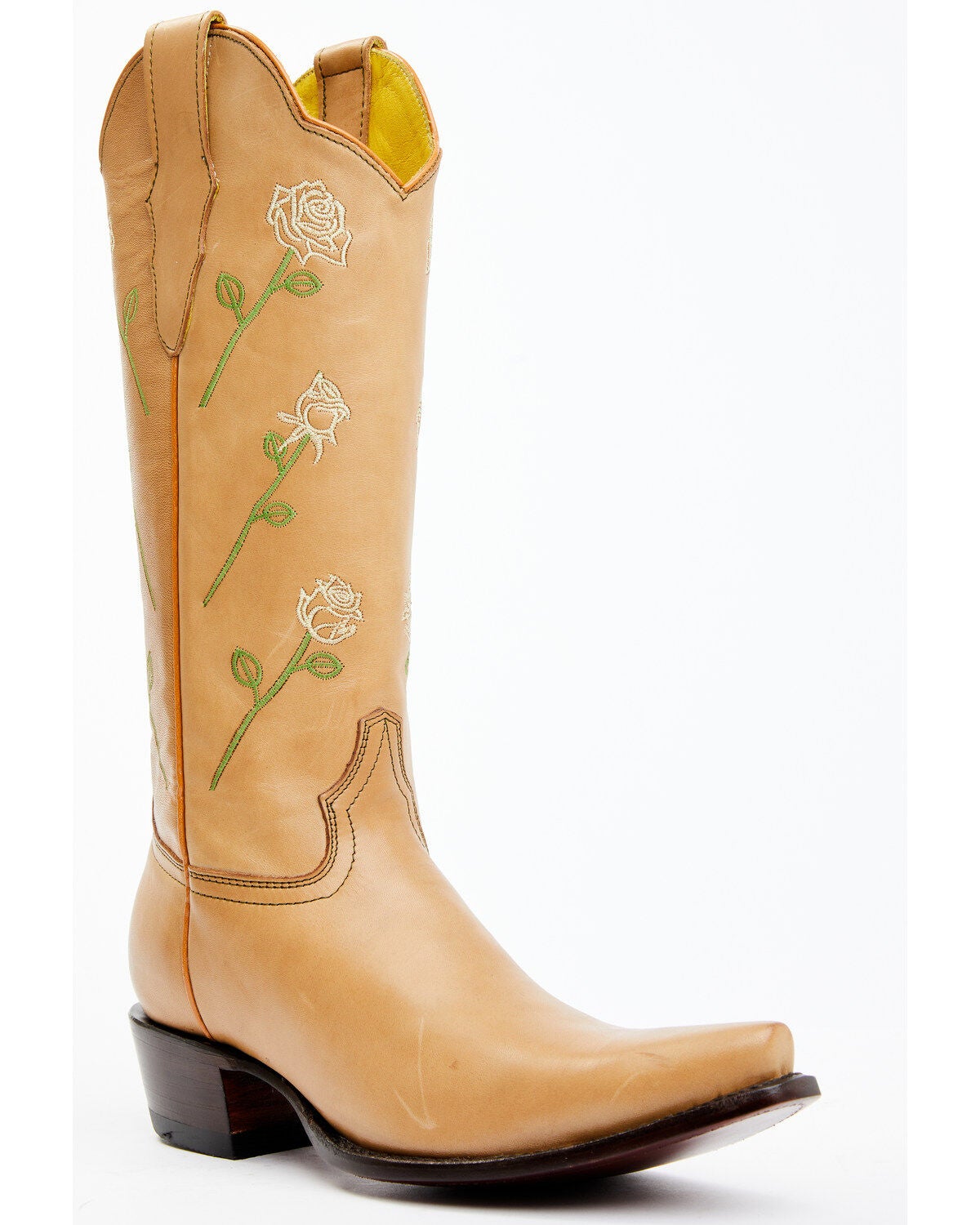 Planet Cowboy Women's Saharan Dozen Roses Western Boot - Snip Toe, Tan, hi-res