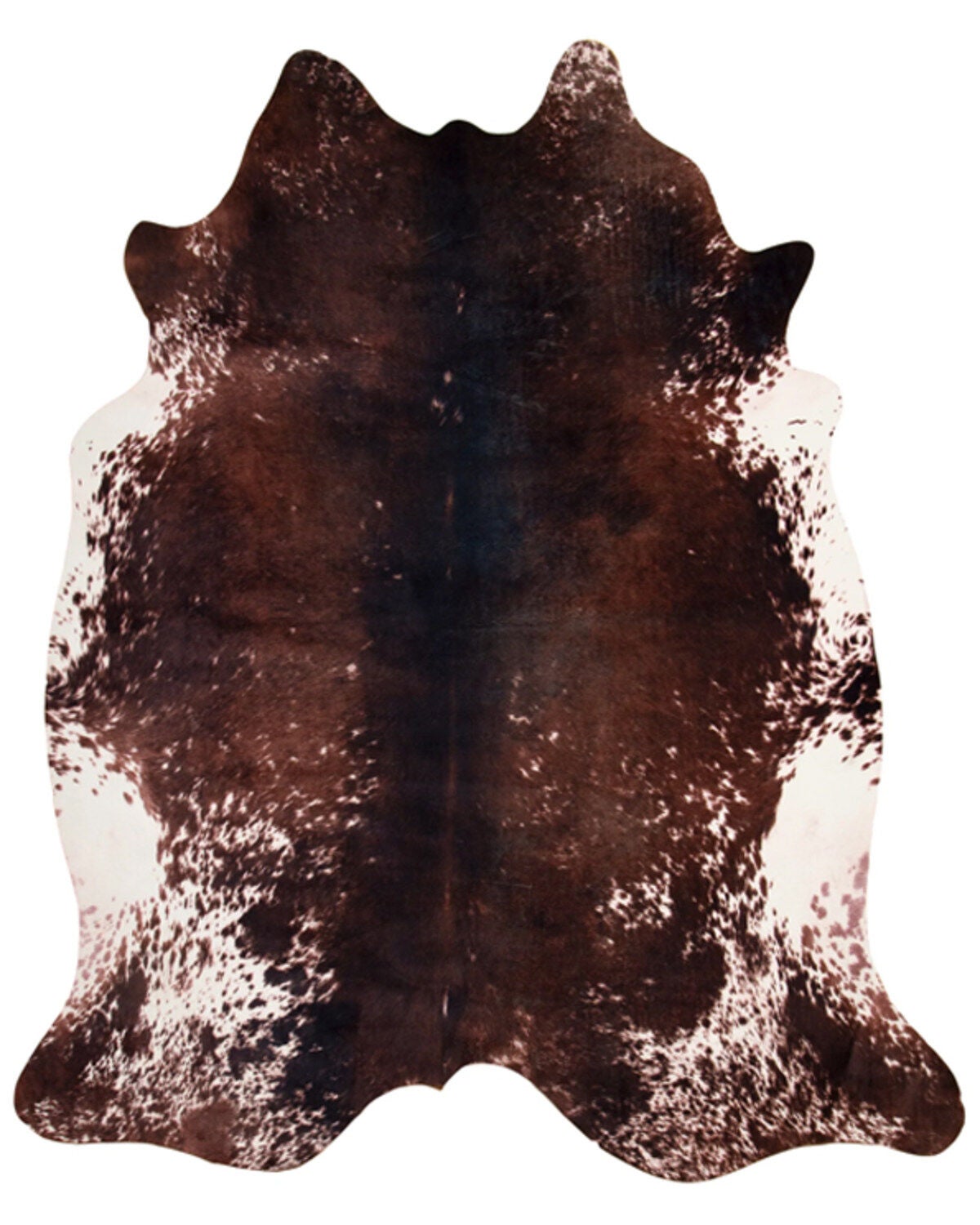 Carstens Home Faux Cowhide Tri-Color Rug, Brown, hi-res
