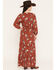 Image #4 - Cotton & Rye Women's Boot Barn Exclusive Floral Print Button-Front High-Low Midi Dress, Brown, hi-res