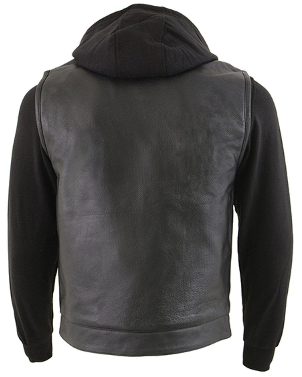 Image #3 - Milwaukee Leather Men's Club Style Zip Front Vest and Full Sleeve Hooded Jacket - Big, Black, hi-res