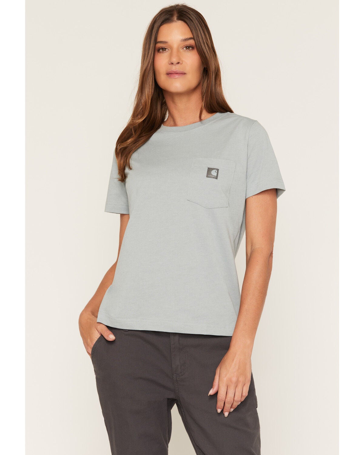 Carhartt Women's Irvine Relaxed Short Sleeve Work Shirt, Blue, hi-res