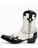 Planet Cowboy Women's Wingtip Leather Western Boot - Snip Toe , Cream/black, hi-res