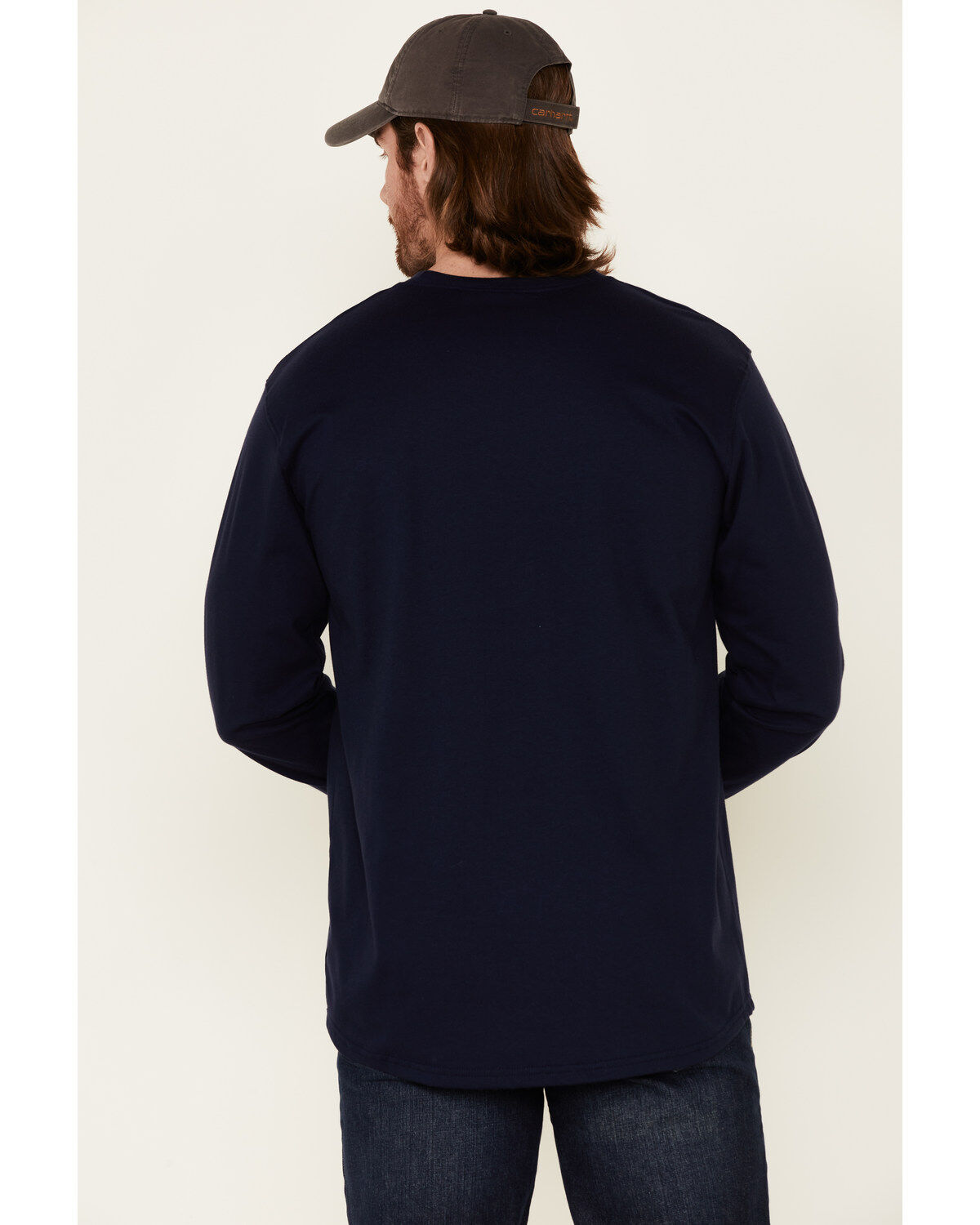 Image #4 - Cody James Men's FR Logo Long Sleeve Work T-Shirt, Indigo, hi-res
