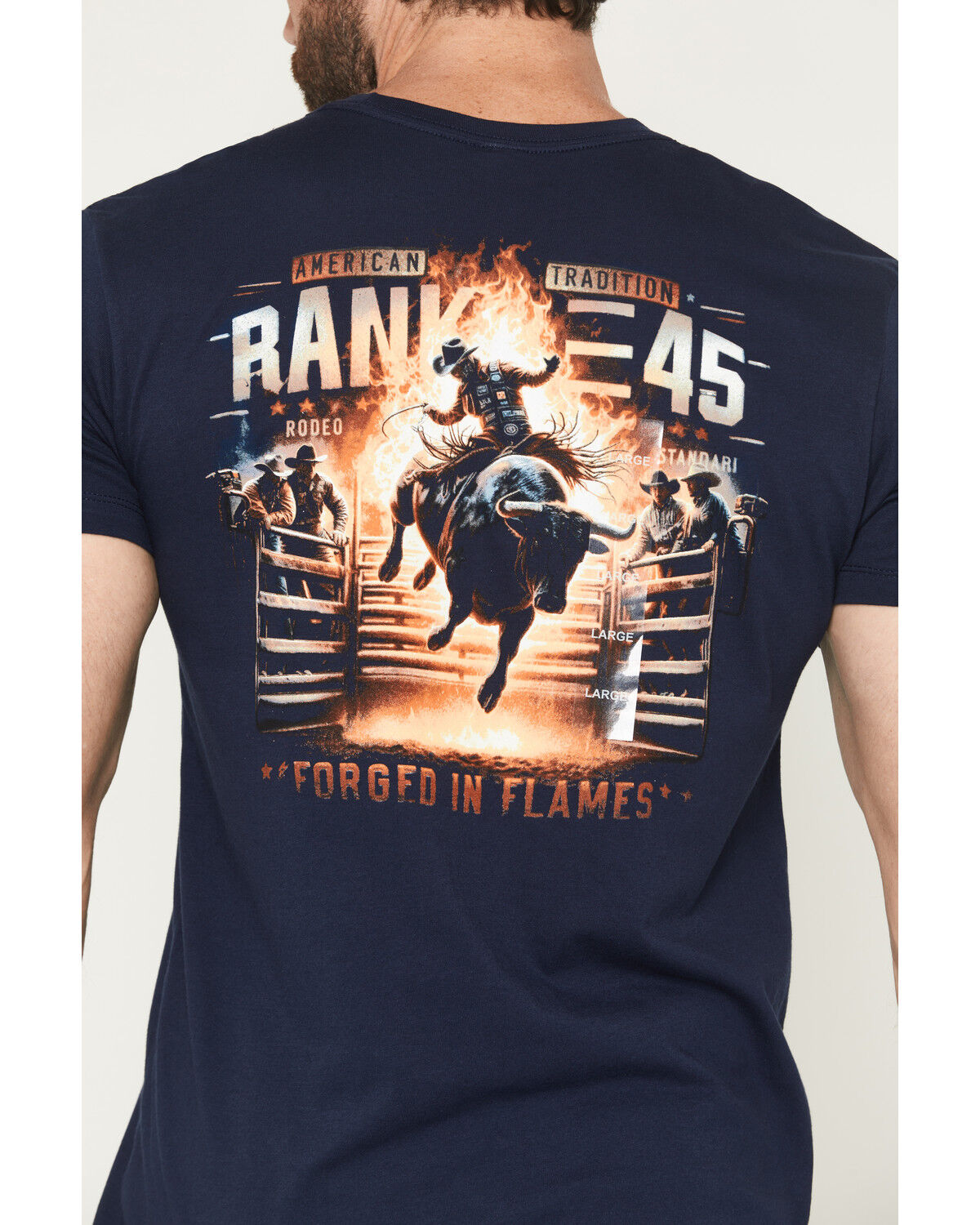 Image #4 - RANK 45® Men's Forged Logo Short Sleeve Graphic T-Shirt, Navy, hi-res