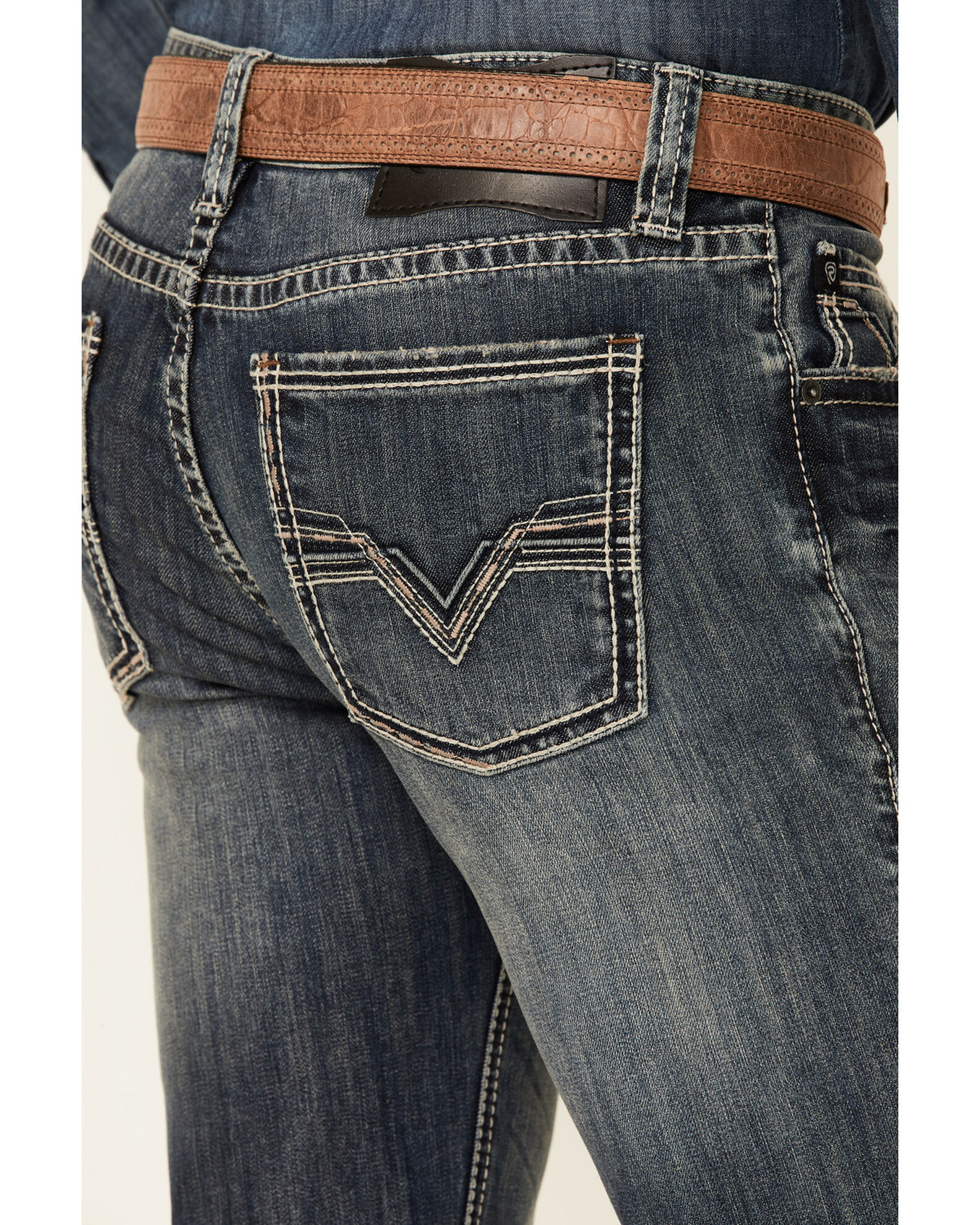 Rock & Roll Denim Men's Revolver Medium Vintage Stretch Slim Straight Jeans