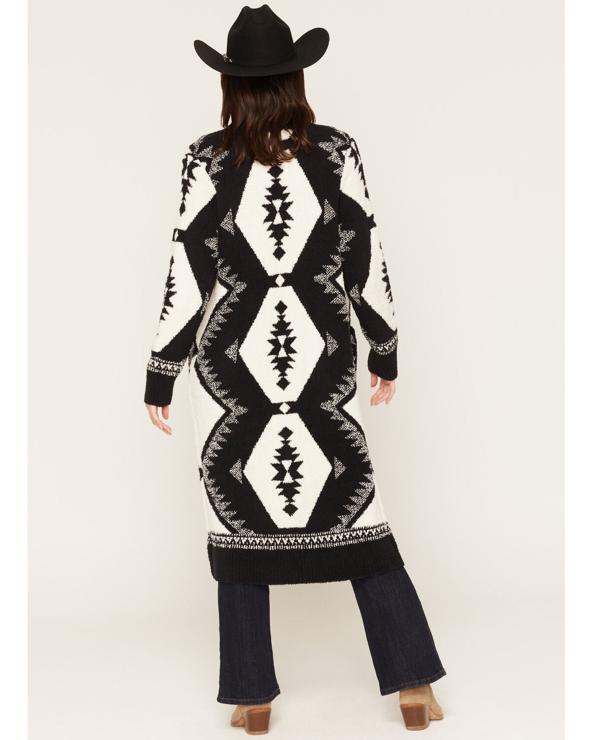 Image #3 - Idyllwind Women's Prairie Southwestern Print Cardigan, Black, hi-res