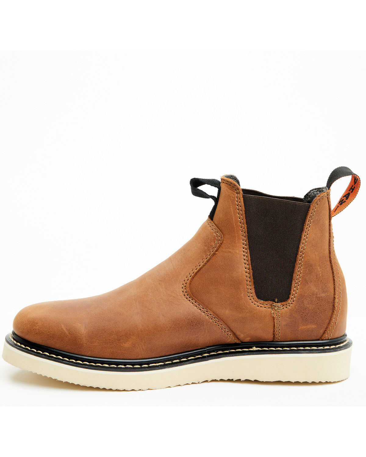Image #3 - Hawx Men's Crazy Horse Wedge Chelsea Work Boots - Soft Toe, Brown, hi-res
