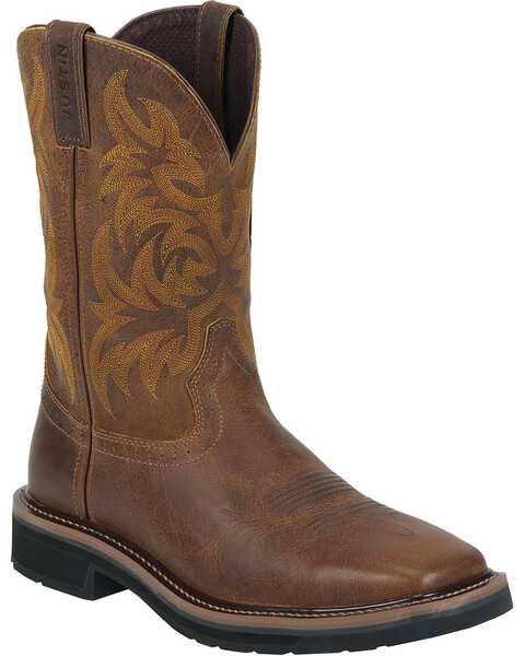 Image #1 - Justin Men's Stampede Handler Western Work Boots - Soft Toe, , hi-res