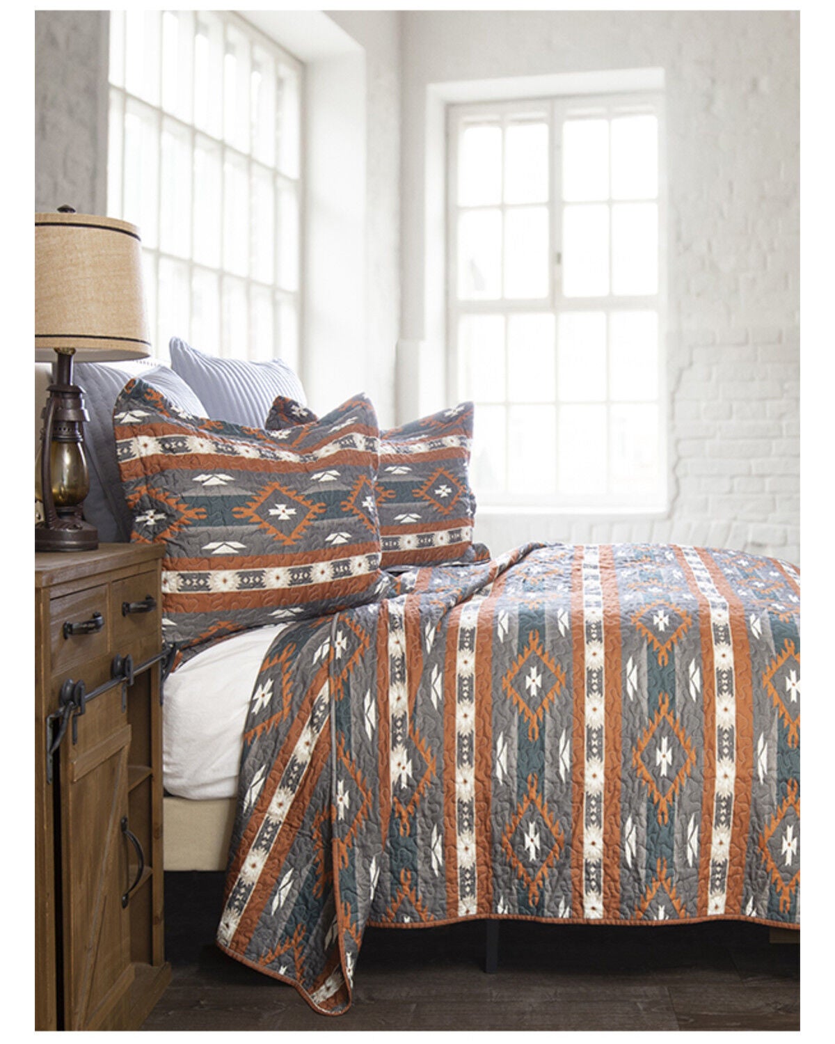 Image #4 - Carstens Home Wrangler Checotah Queen Quilt Set - 3 Piece, Multi, hi-res