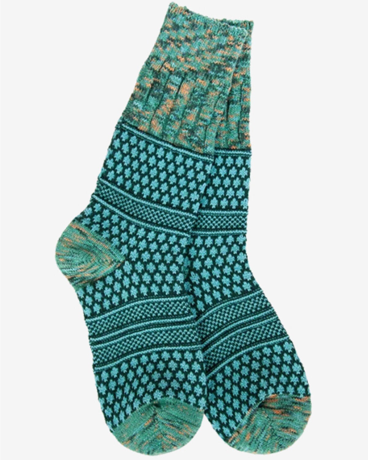 World's Softest Women's Gallery Textured Crew Socks, Turquoise, hi-res