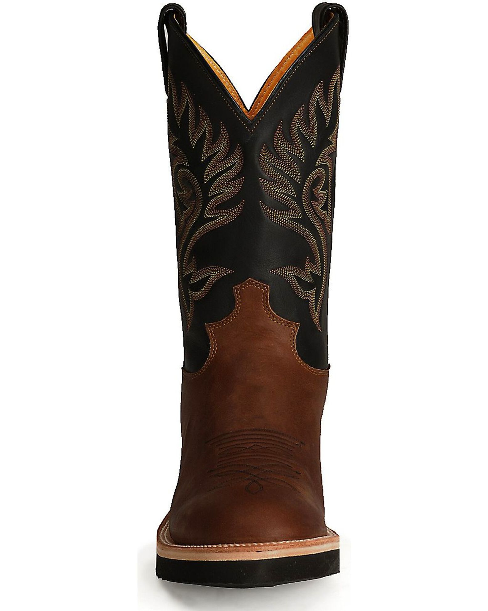Justin Men s Paluxy Brown Tekno Crepe Cowboy Boots Round Toe