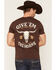 Image #1 - Cody James Men's Give 'Em The Horns Short Sleeve Graphic T-Shirt, Chocolate, hi-res
